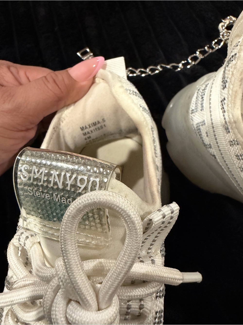 BMAXIMAS White Silver Crossbody Bag | Crossbody Bag & Lace-Up Sneakers SET - Picture 8 of 12